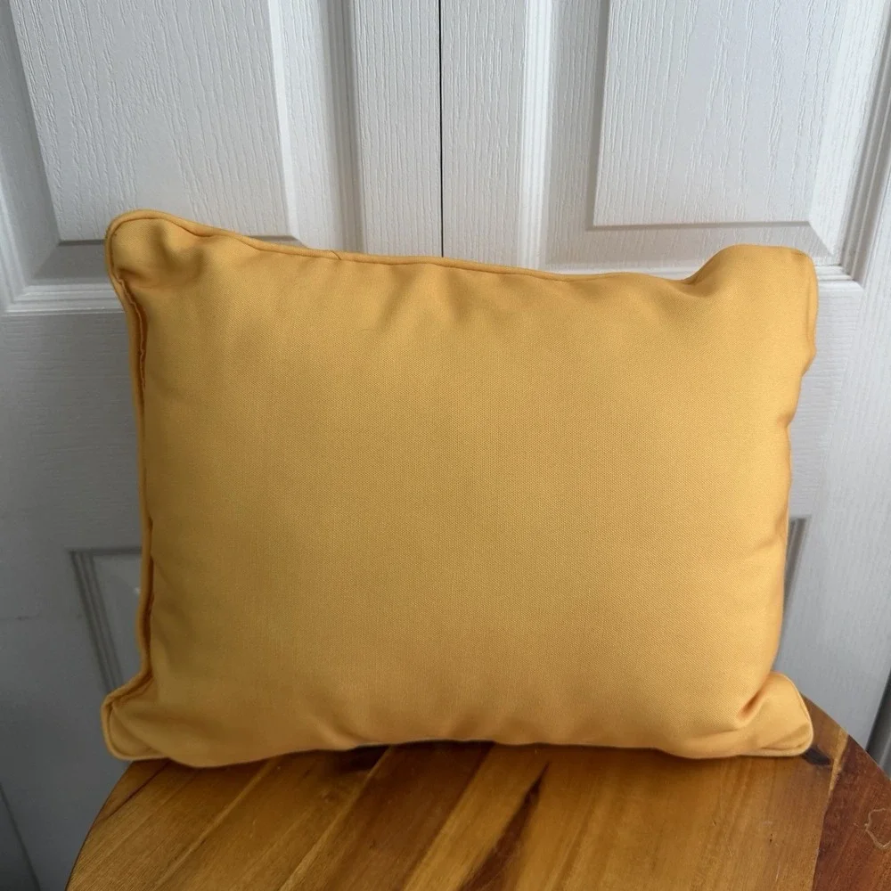 Hello Sunshine Yellow White Floral Rectangle Indoor Outdoor Pillow Cottage Boho